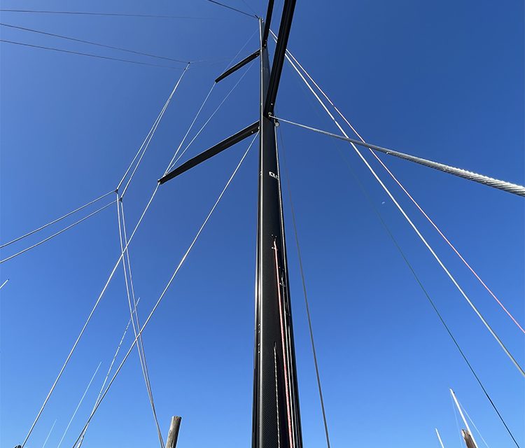 Custom carbon mast built in-house